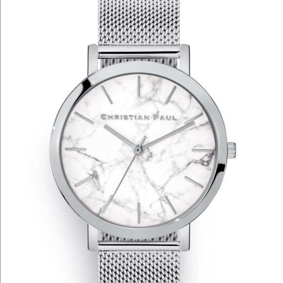 Silver Hayman marble mesh watch Christian Paul